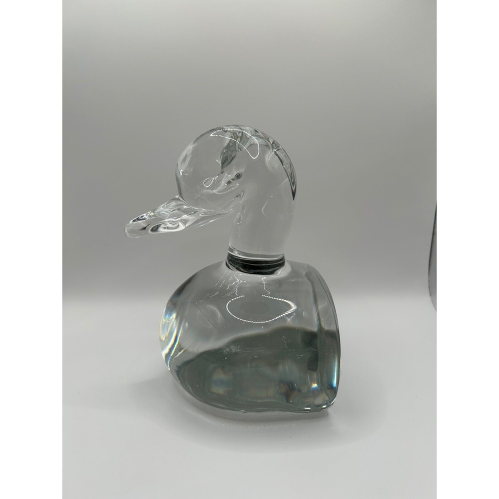 RARE Crystal duck bookend figurine high quality Dimpled Eyes 6.5 in tall - Picture 16 of 16